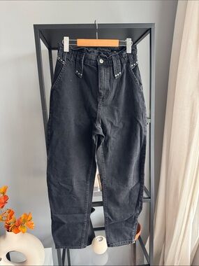 248.Zara Black Slim Women’s Jeans with Studded Belt Loops